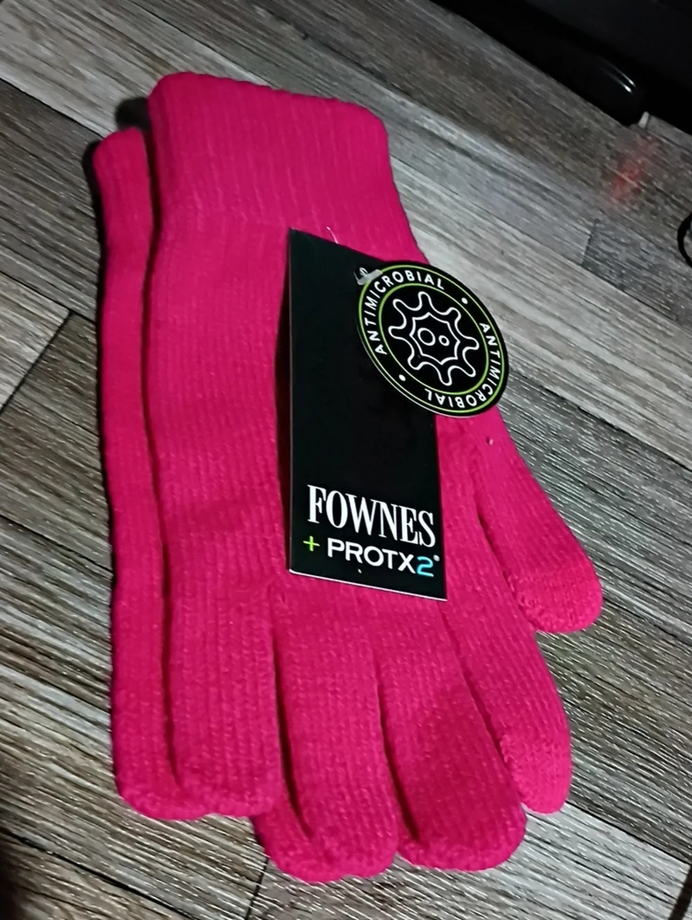 Fownes Women's Pink Antimicrobial Knit Gloves